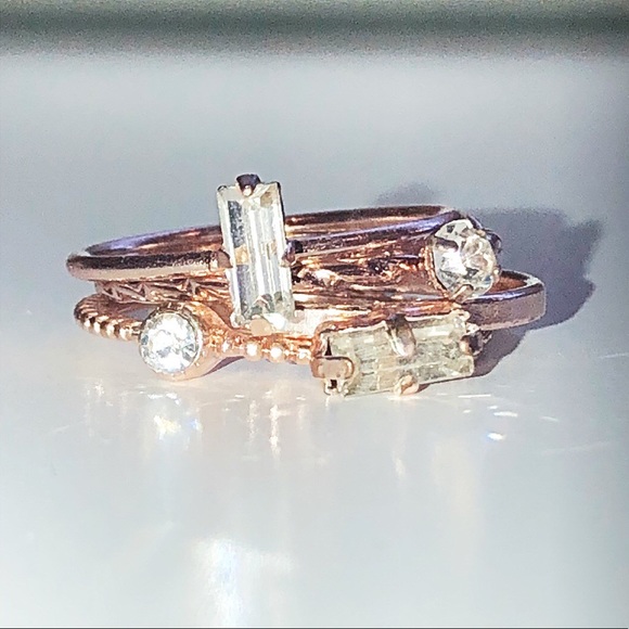 Stack Of Rose Gold Rings - Picture 1 of 3